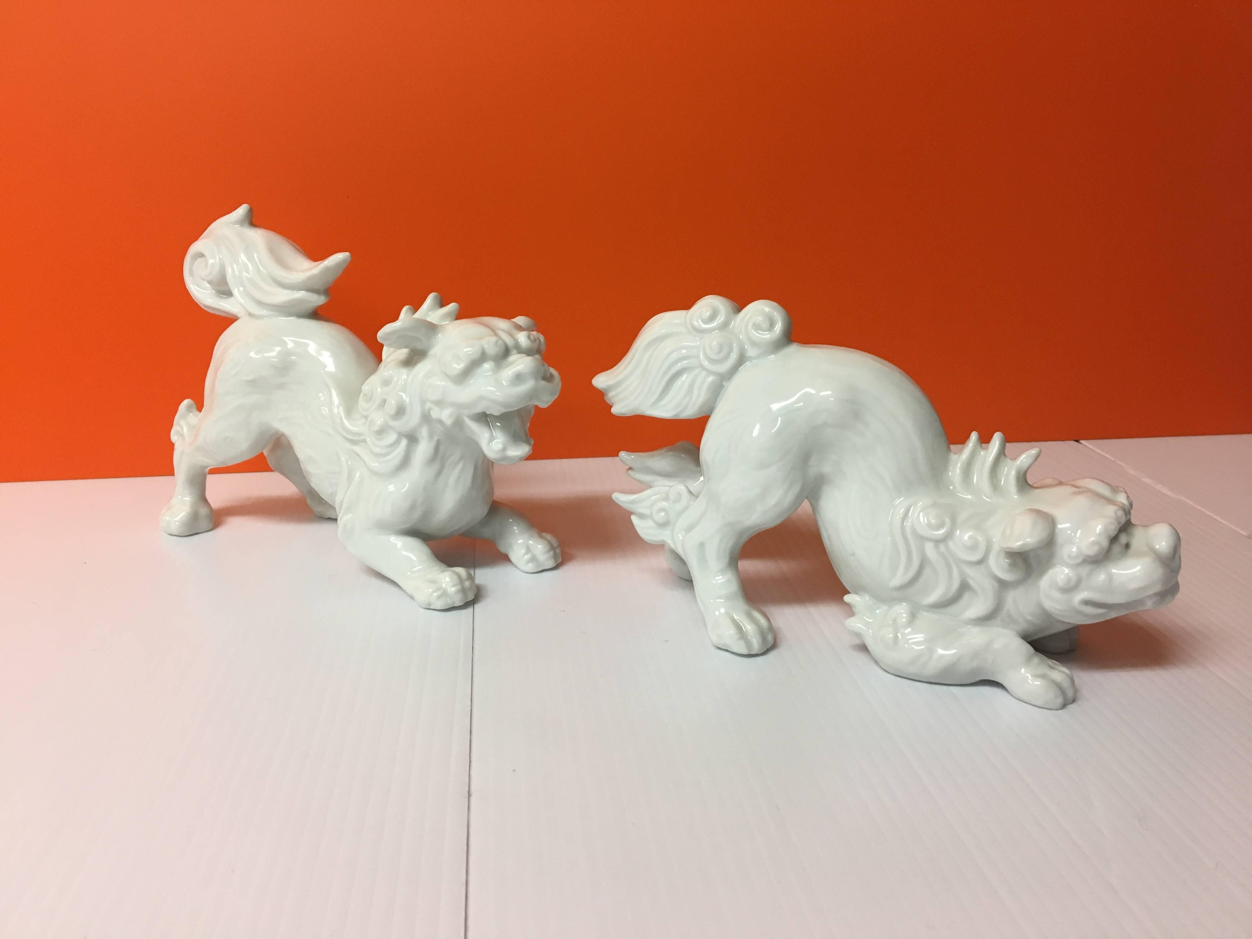 Beautiful pair of unique white porcelain 