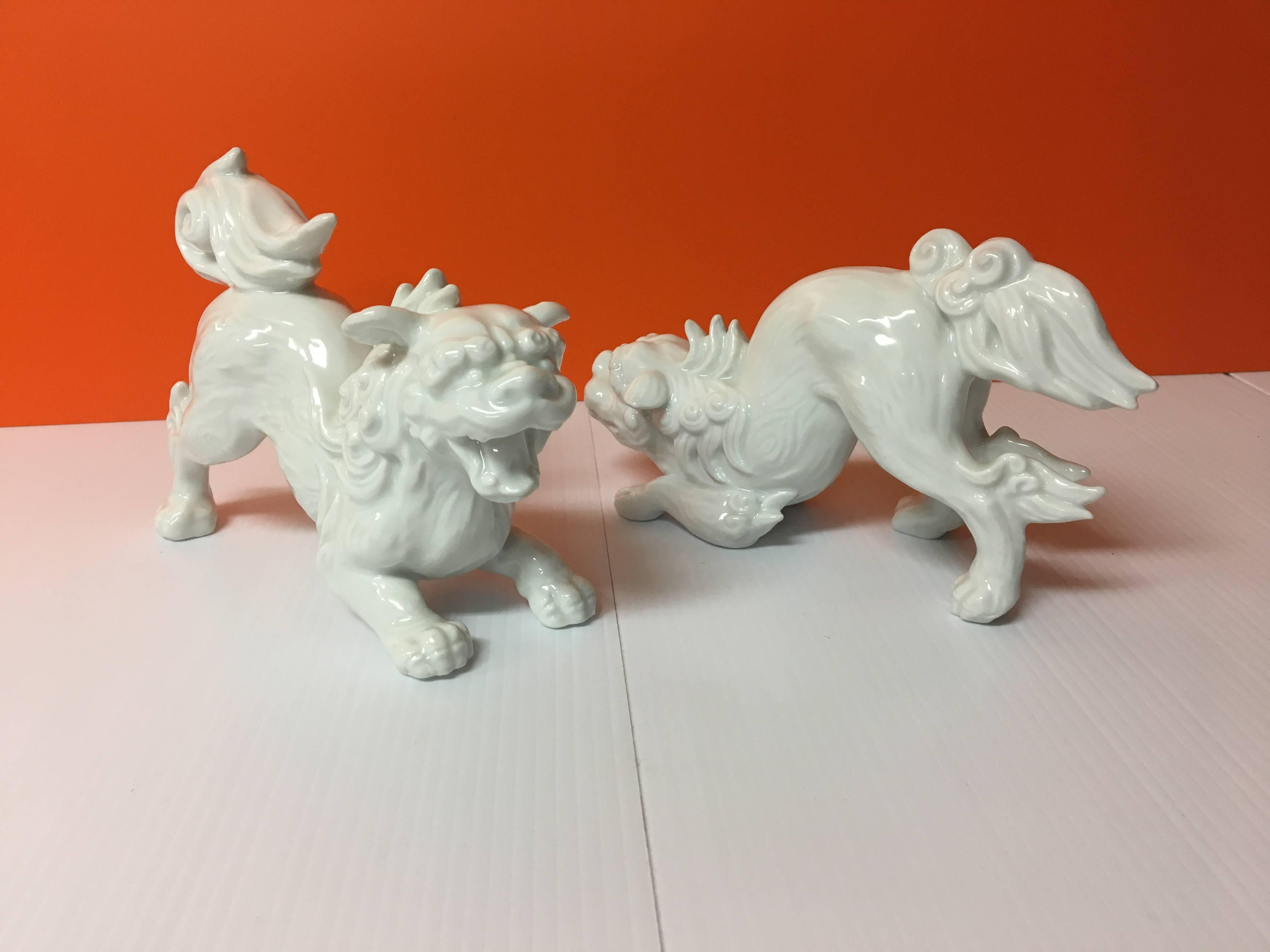 white porcelain foo dogs
