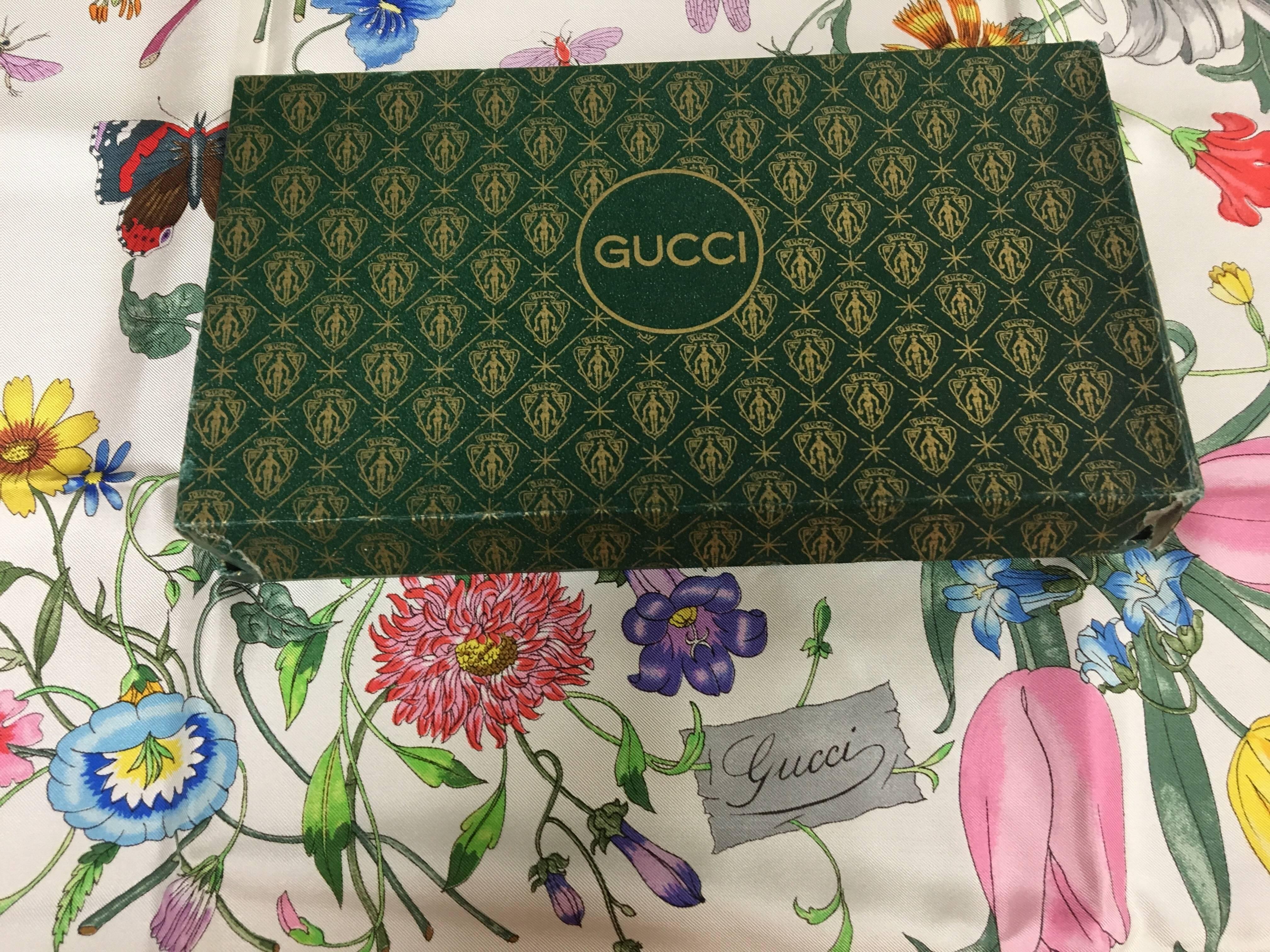 Italian Authentic Gucci Hand Rolled Silk Scarf by Accornero with Original Box