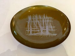Danish Modern Rare Enamel on Copper Low Bowl by Arne Tjomsland