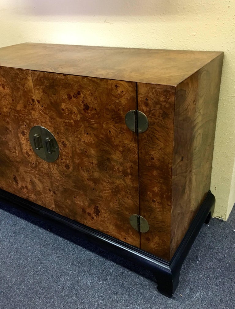 Asian MidCentury Modern Burl Wood by Hekman at 1stDibs