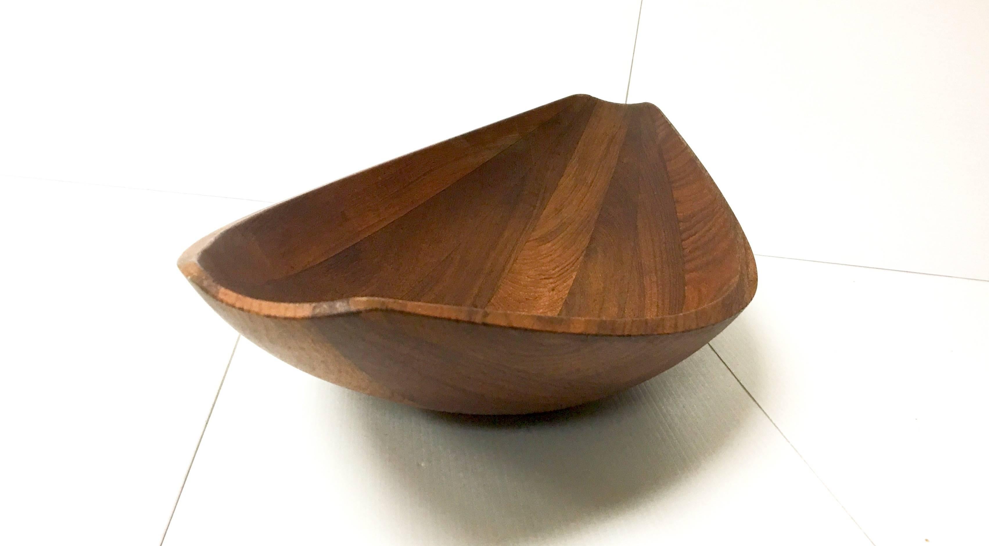 Danish Extra Large Staved Teak Canoe Bowl Designed by Quistgaard for Dansk Rare