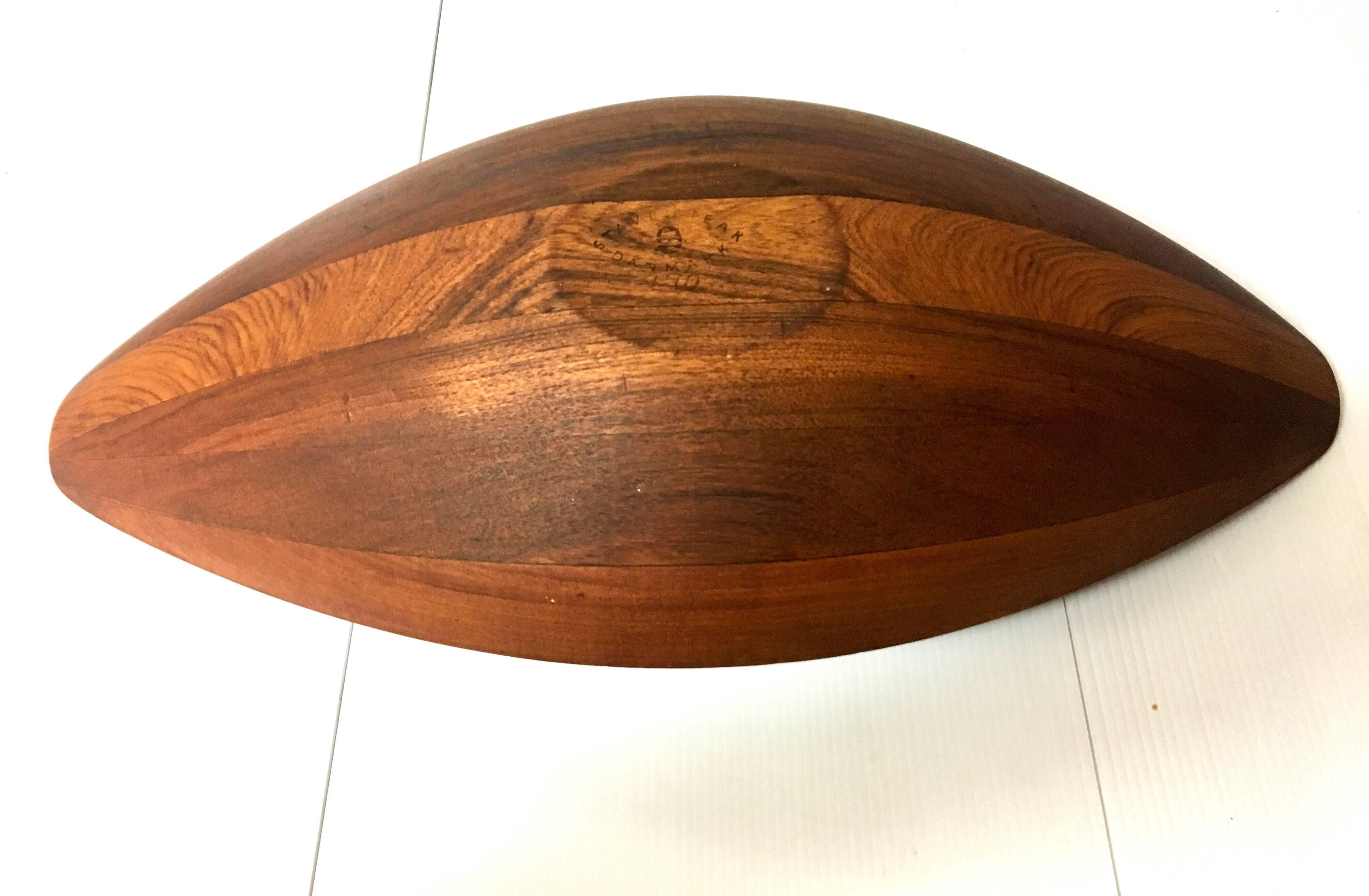 Extra Large Staved Teak Canoe Bowl Designed by Quistgaard for Dansk Rare In Excellent Condition In San Diego, CA