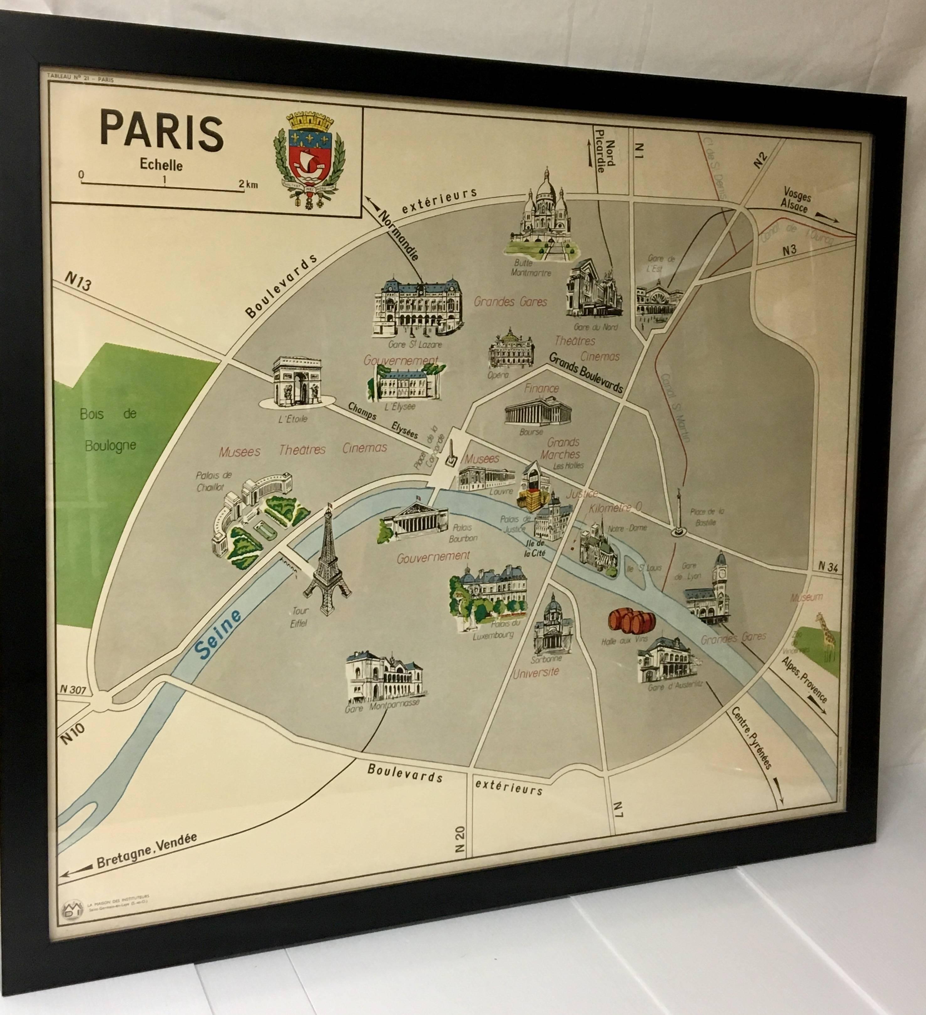 vintage paris map