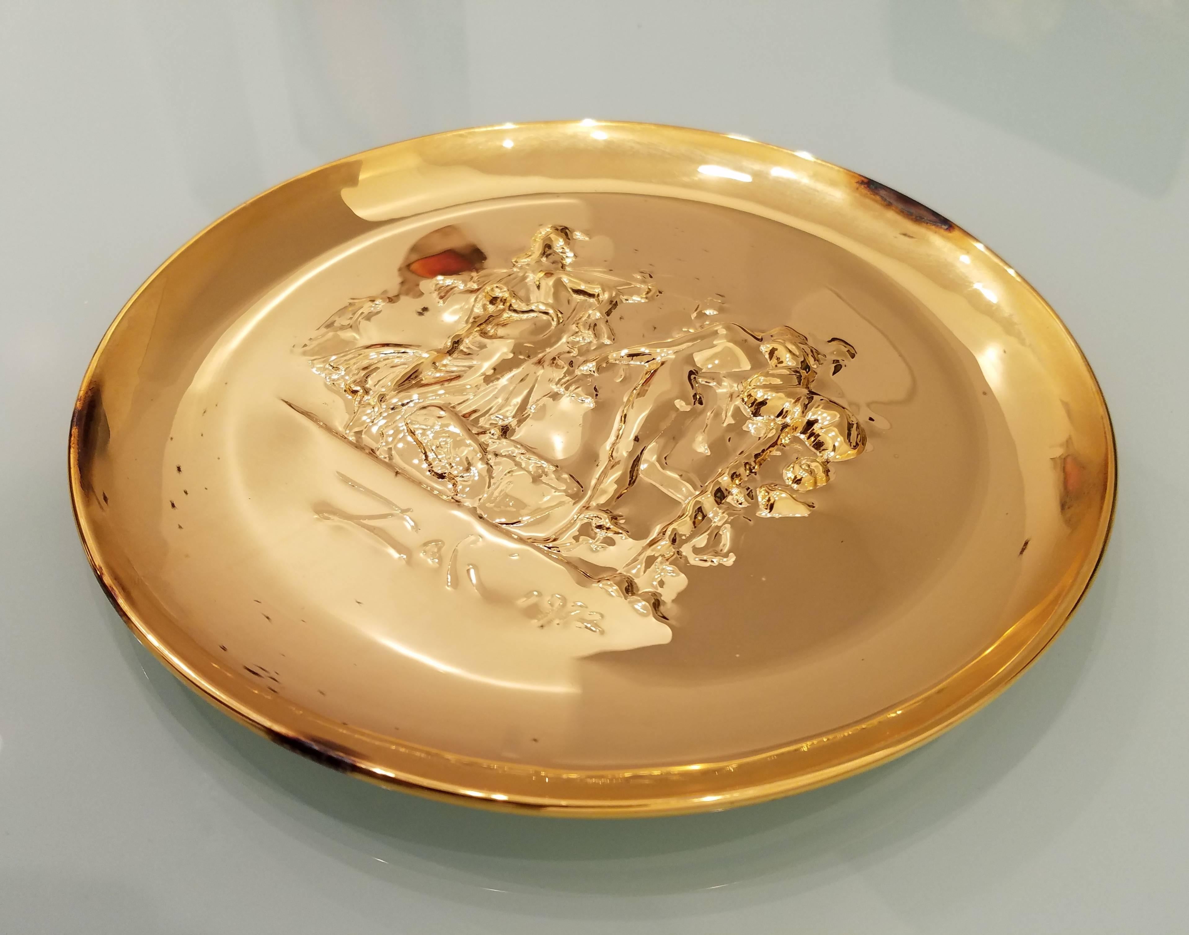 1972 Decorative Sterling Silver Plate by Salvador Dali for Lincoln Mint In Good Condition In San Diego, CA