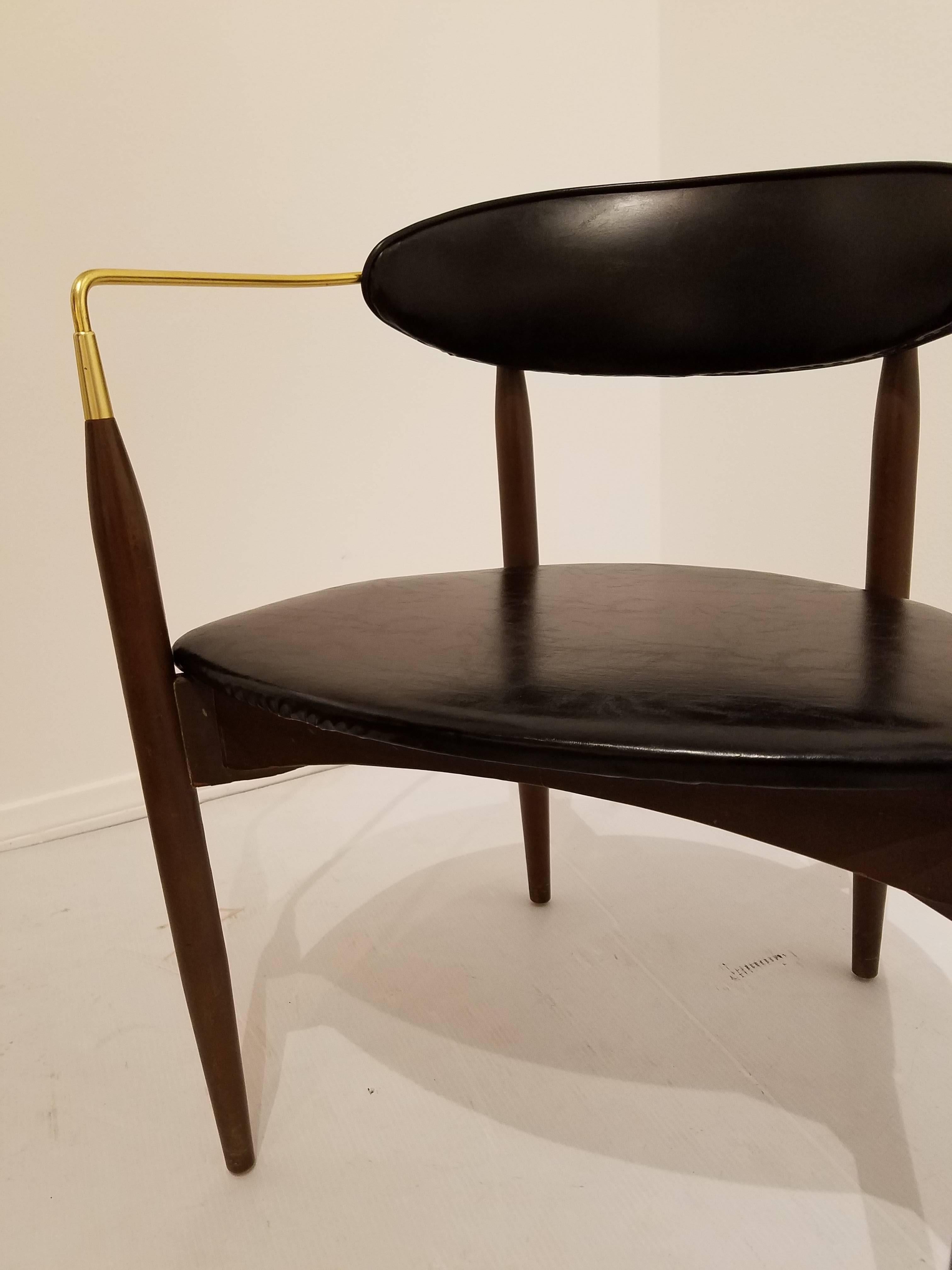Brass Mid-Century Modern Single Viscount Armchair by Dan Johnson
