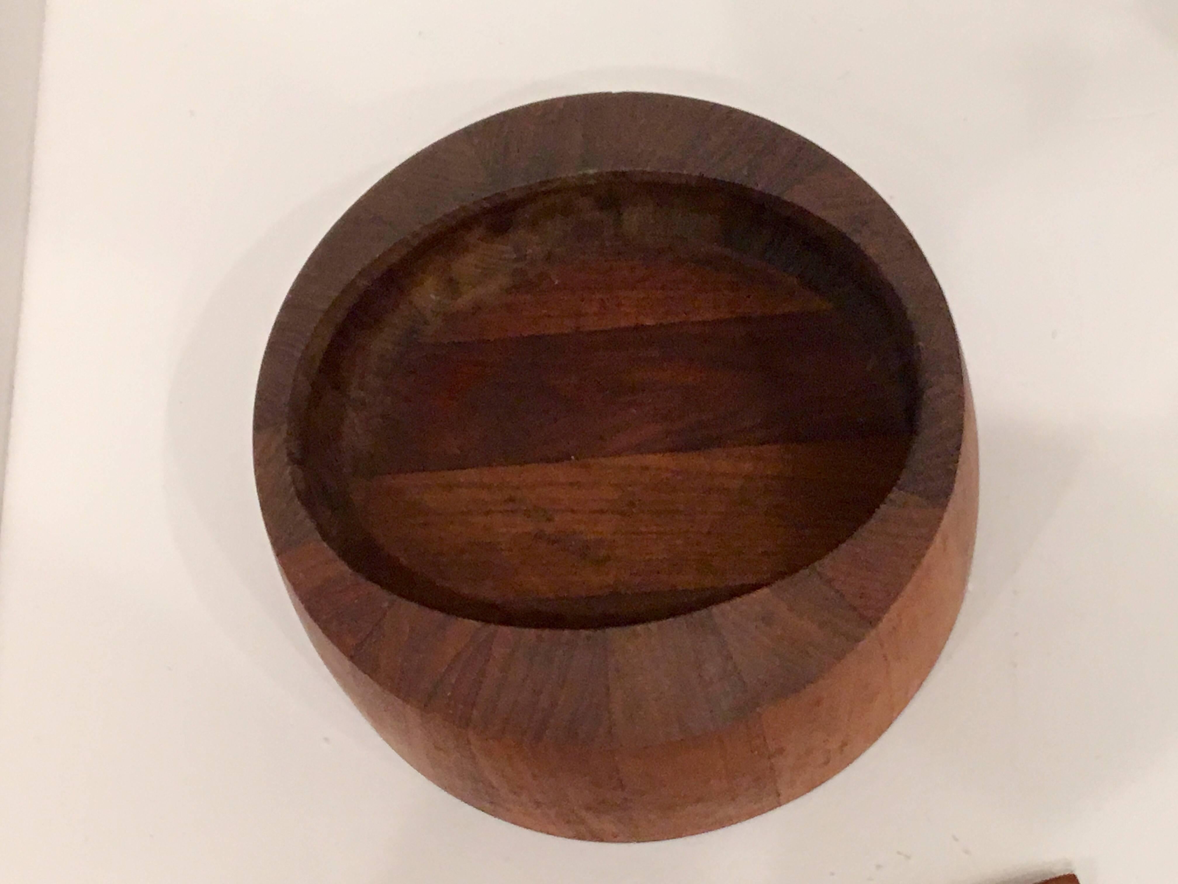 Danish Modern Dansk Salad Bowl with Servers Designed by Quistgaard In Excellent Condition In San Diego, CA