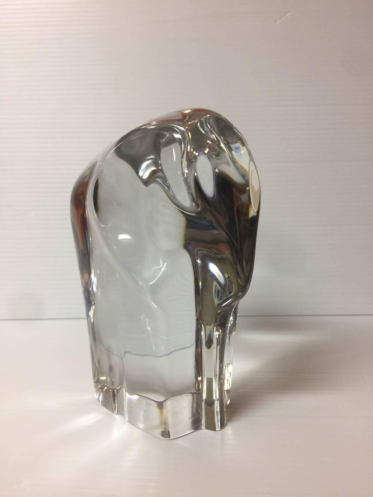 Modernist Crystal Elephant by Olle Alberius for Orrefors In Excellent Condition In San Diego, CA
