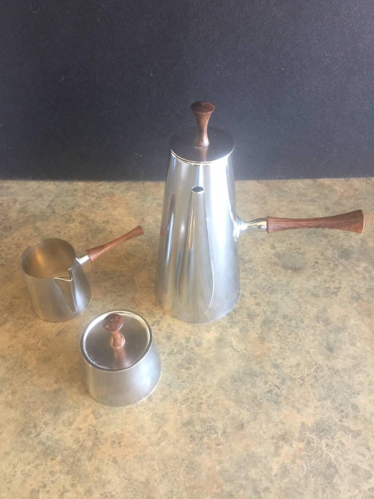 Stainless Steel Midcentury Coffee Set by Kalmar Designs