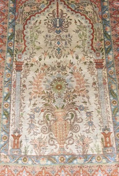 Turkish Hereke Hand-Knotted Silk Rug