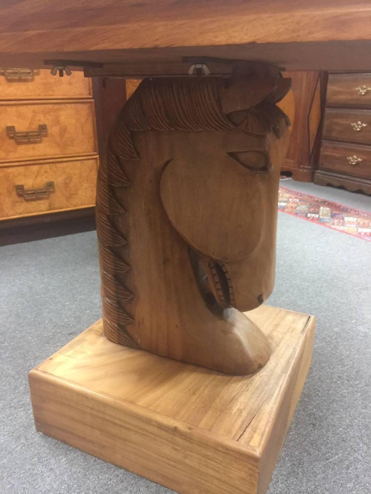 20th Century Unique Horse Head Game Table and Seats in the Style of Billy Haines