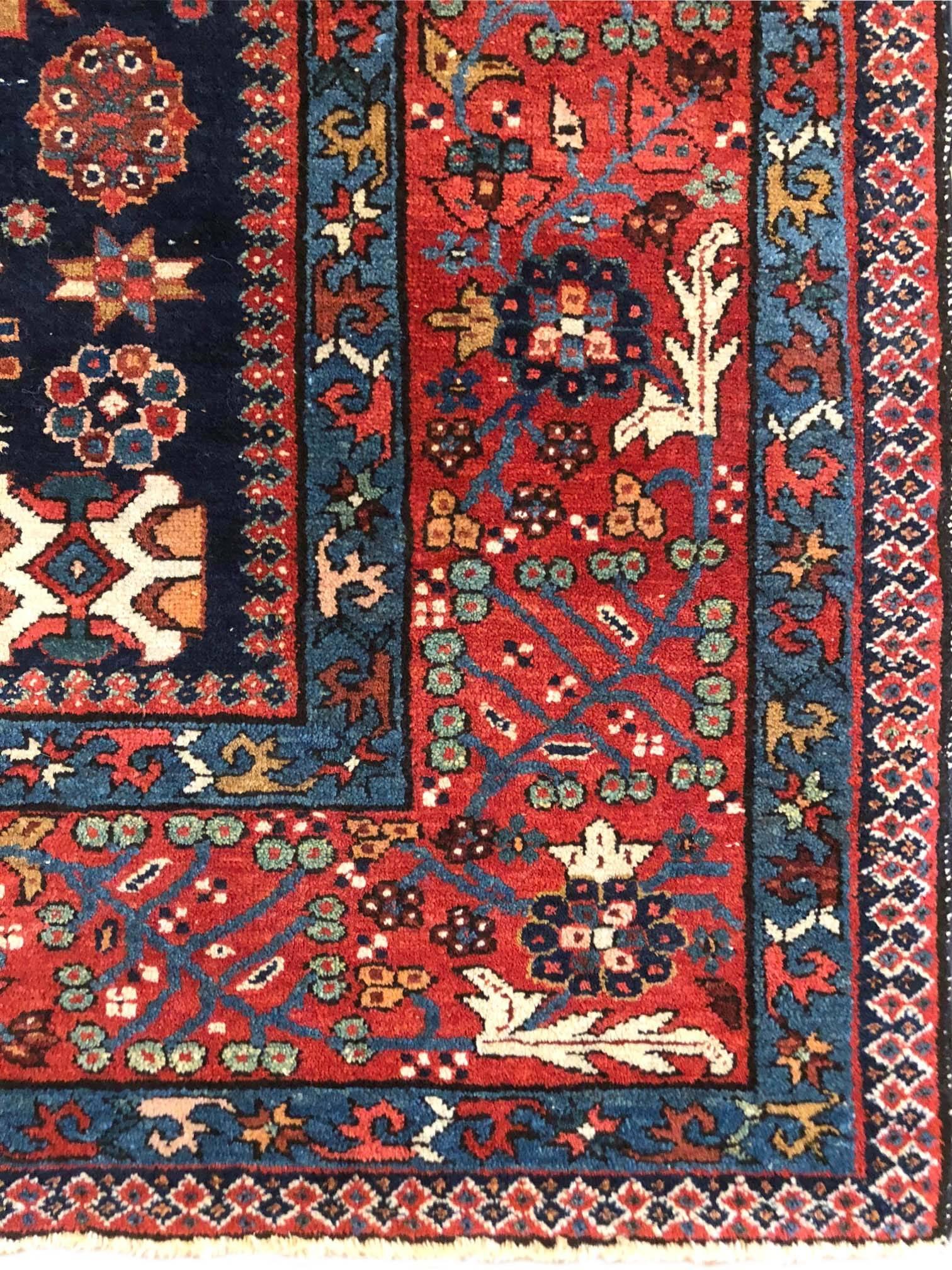 Hand-Knotted Persian Antique Karadja Rug
