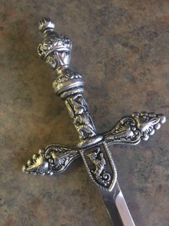 Spanish Silver Plated Sword Style Letter Opener