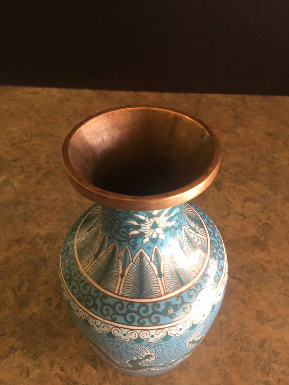 Chinesische chinesische fünfstöckige Kaiser-Cloisonné-Vase aus der Republikzeit im Angebot 2