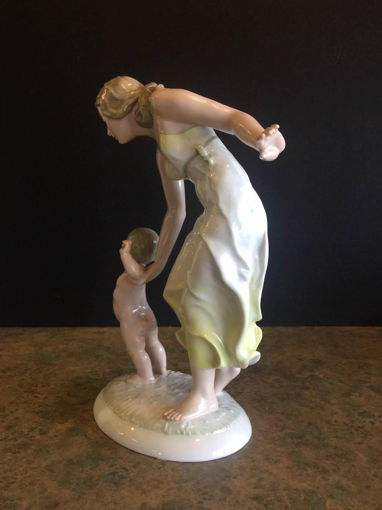 porcelain mother and child figurine