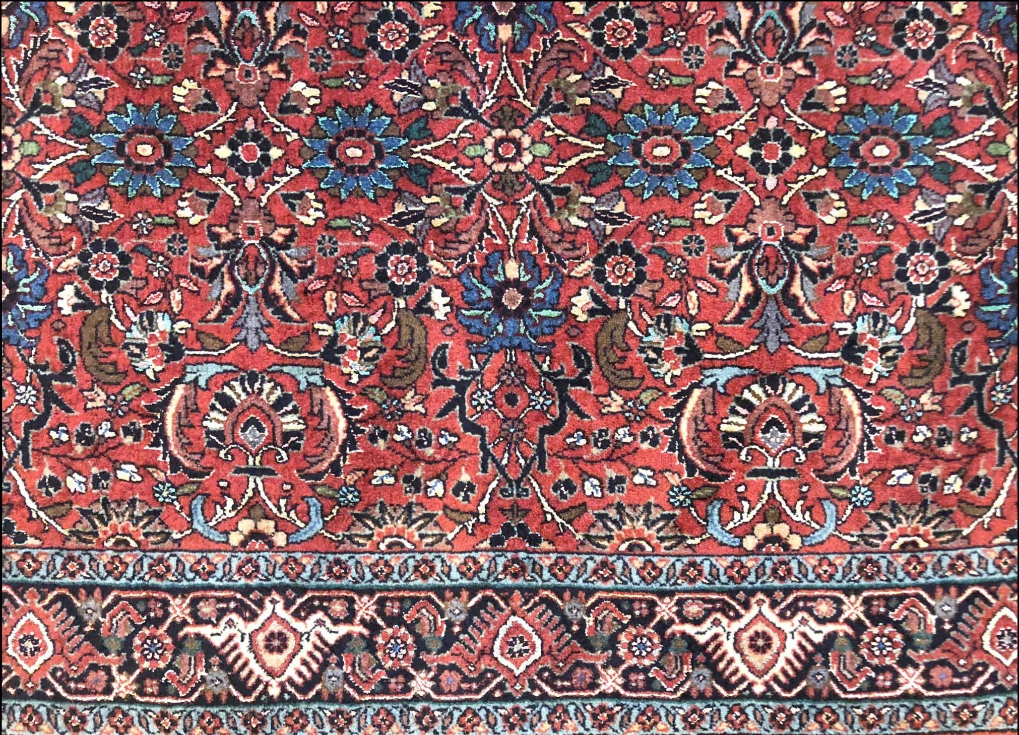 Persian Bijar All-Over Floral Bukan Rug In Excellent Condition In San Diego, CA