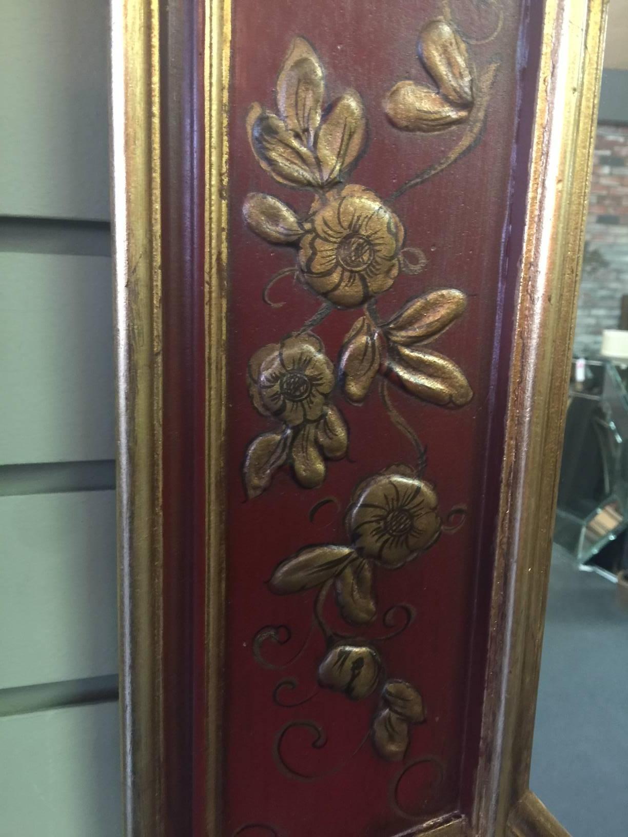 Midcentury Hand-Painted Gold Leaf Octagonal Mirror by La Barge of Italy In Good Condition For Sale In San Diego, CA