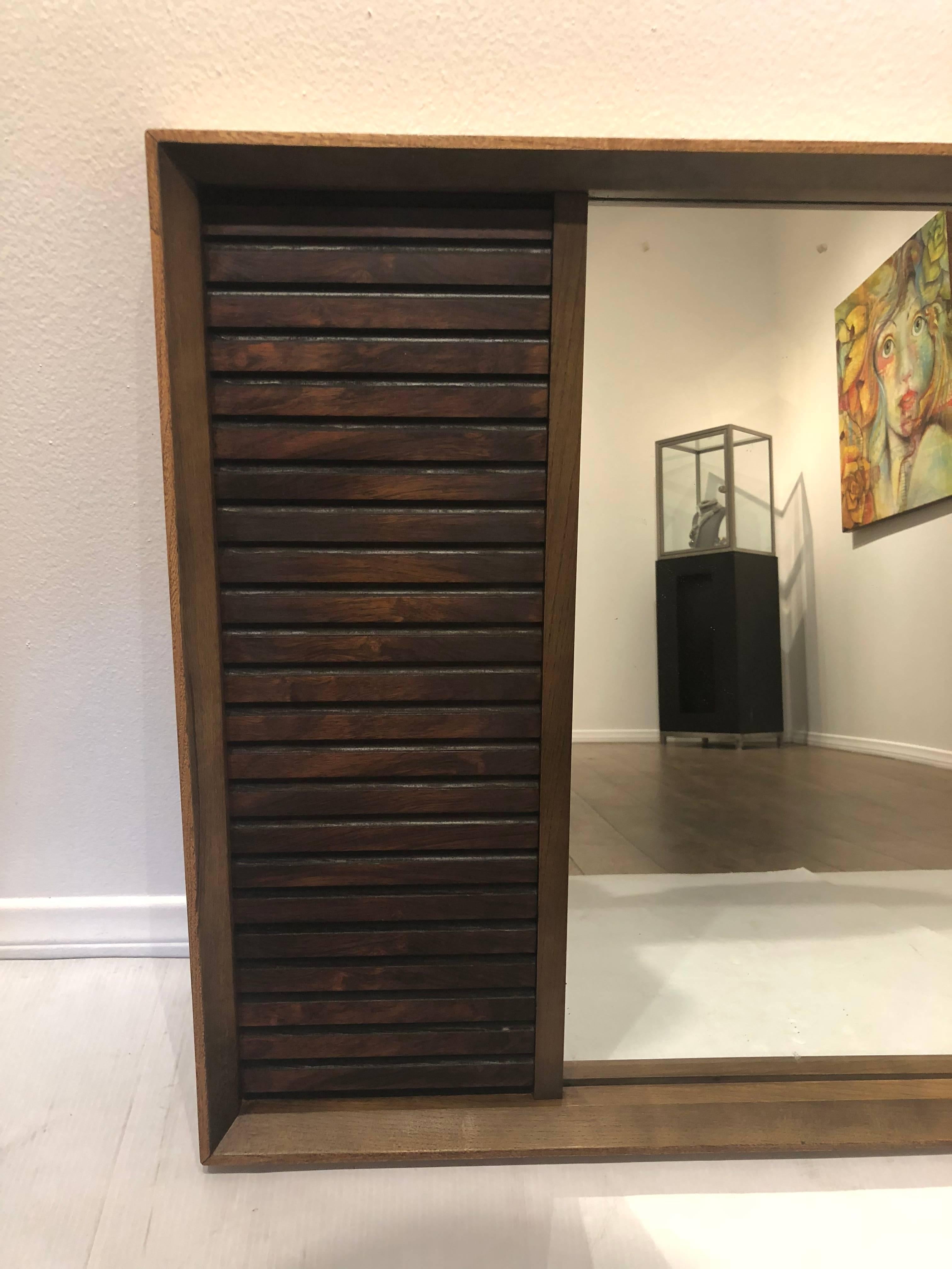 modern walnut mirror