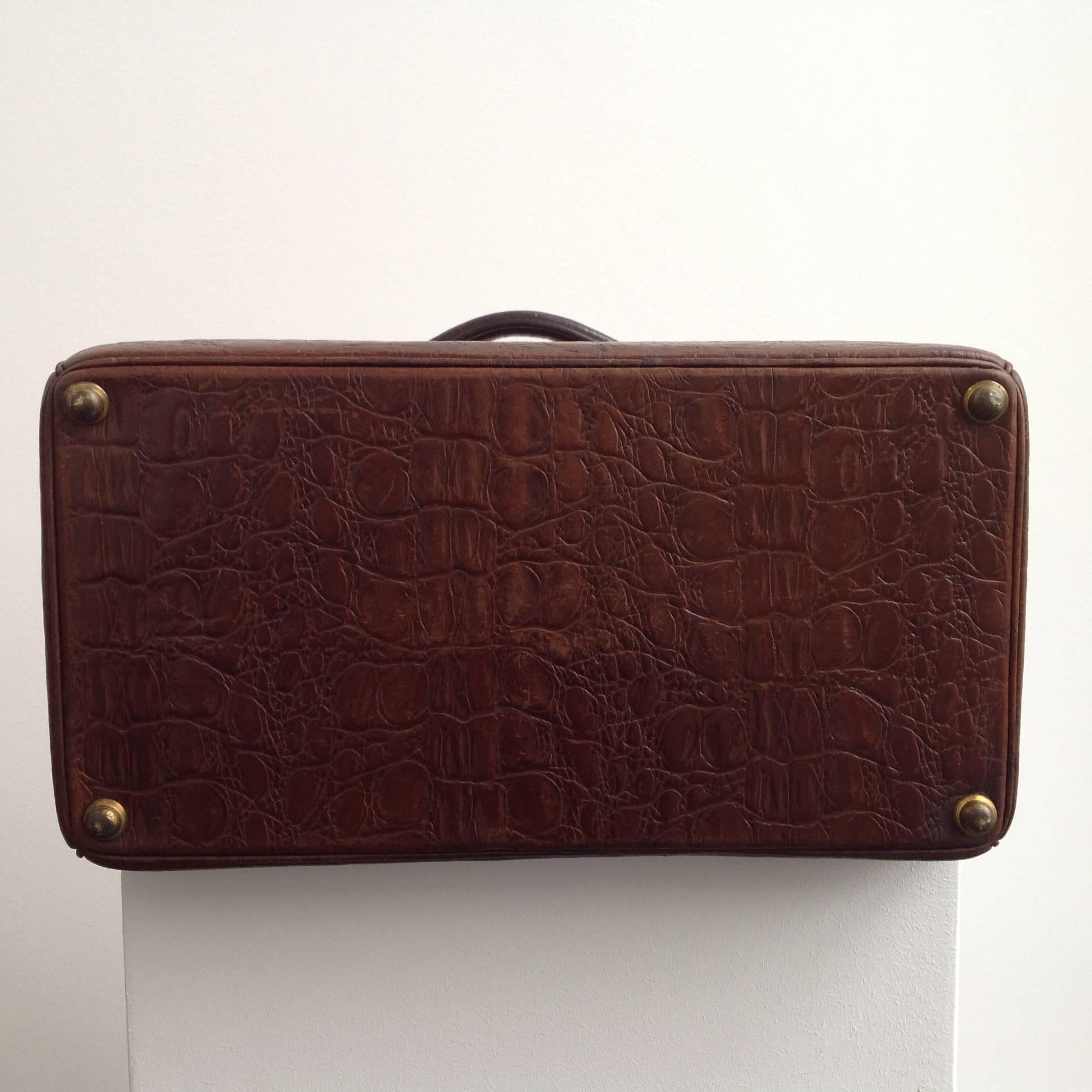 Gorgeous Doctor's Bag with Crocodile Pattern, like New, 1930 2