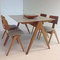 First Edition Version for Private Use, Table and Five Stacking Chairs, Robin Day