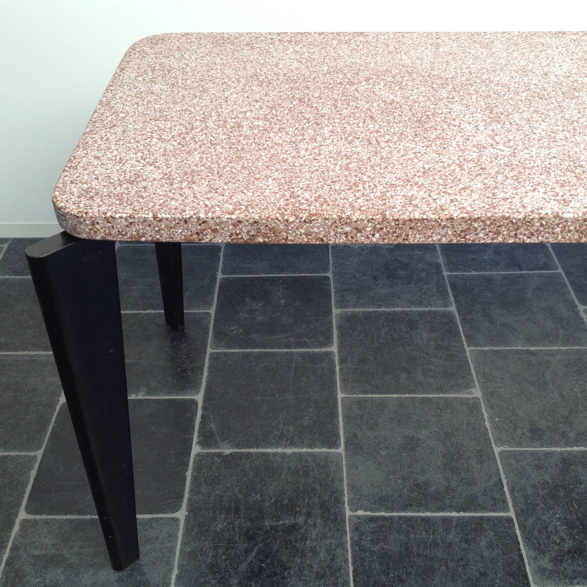 Concrete Original Flavigny Table by Jean Prouvé with Granite Top, 1945 