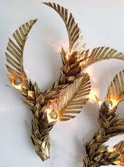 Pair Exclusive Palm Tree Wall Lamps by Maison Jansen, Anno 1970