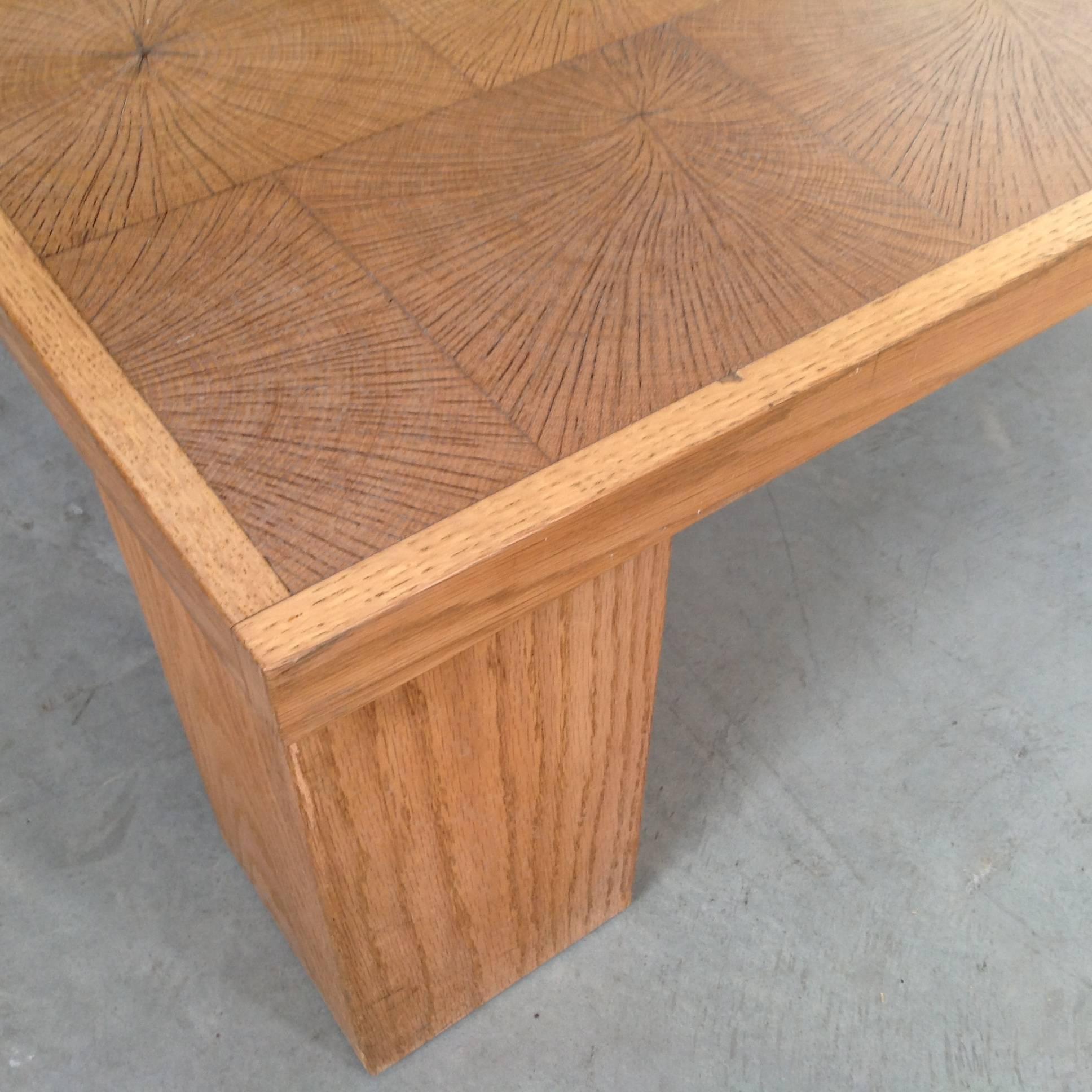 Elegant Coffee Table in Solid Oak Block Wood by Emiel Veranneman, Anno, 1969 For Sale 1