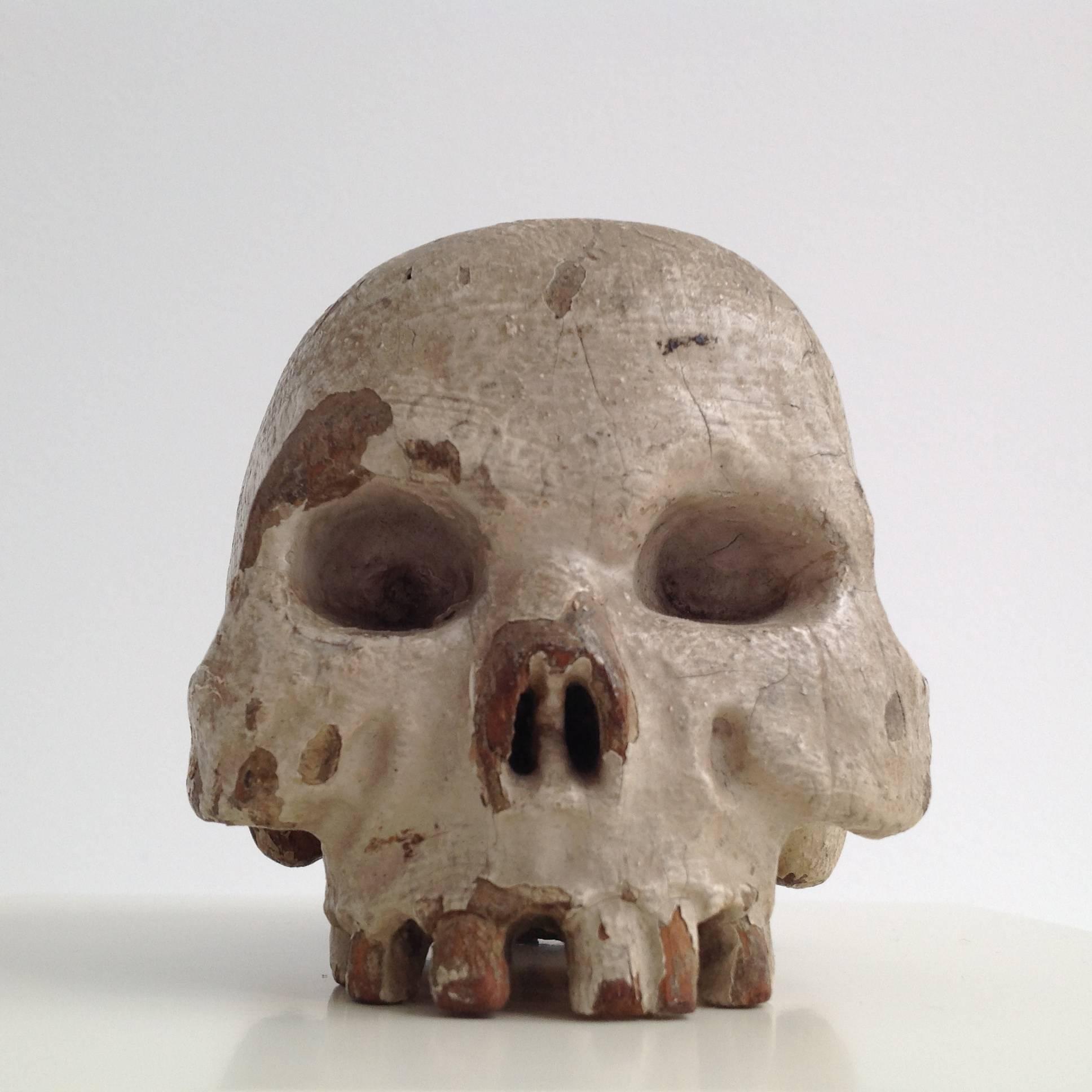 Wooden Skull, 18th Century For Sale 3