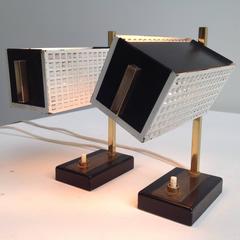 Two Small and Very Nice Night Table Lamps, in the Style of Mathieu Matégot