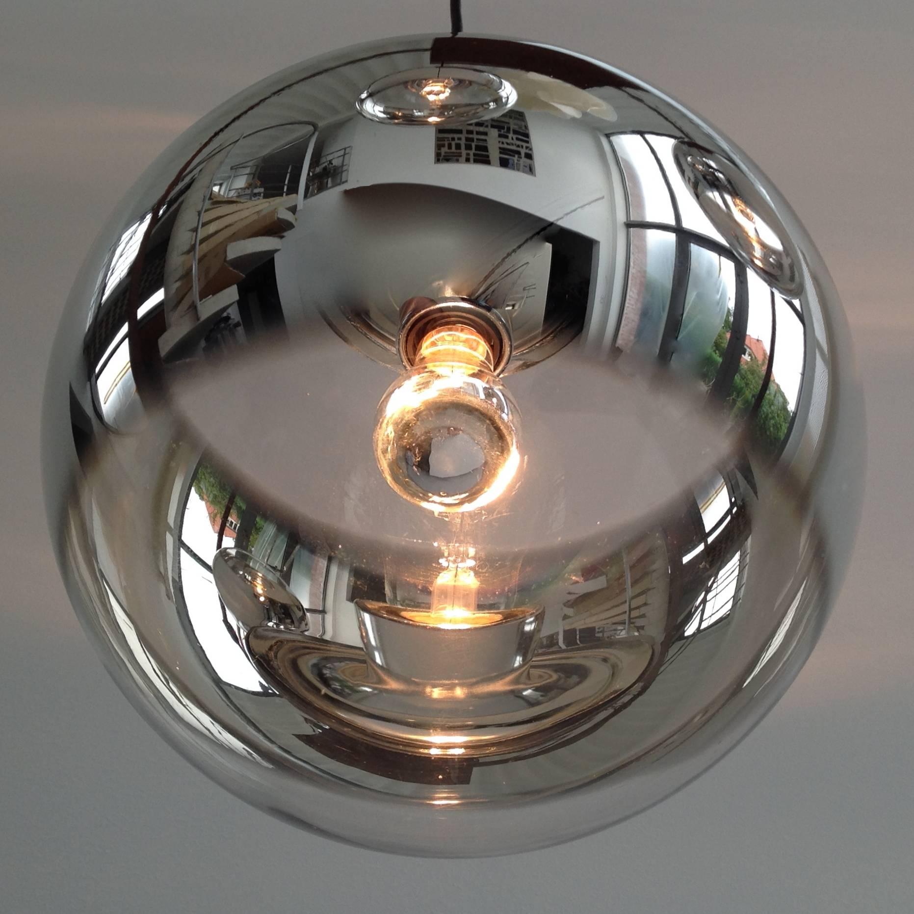 Mid-Century Modern Three Amazing Glass Globes with Integrated Mirror, Anno, 1960 For Sale