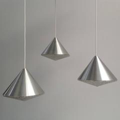 Three Beautiful Glass Chandeliers Cone Shape, Anno, 1970