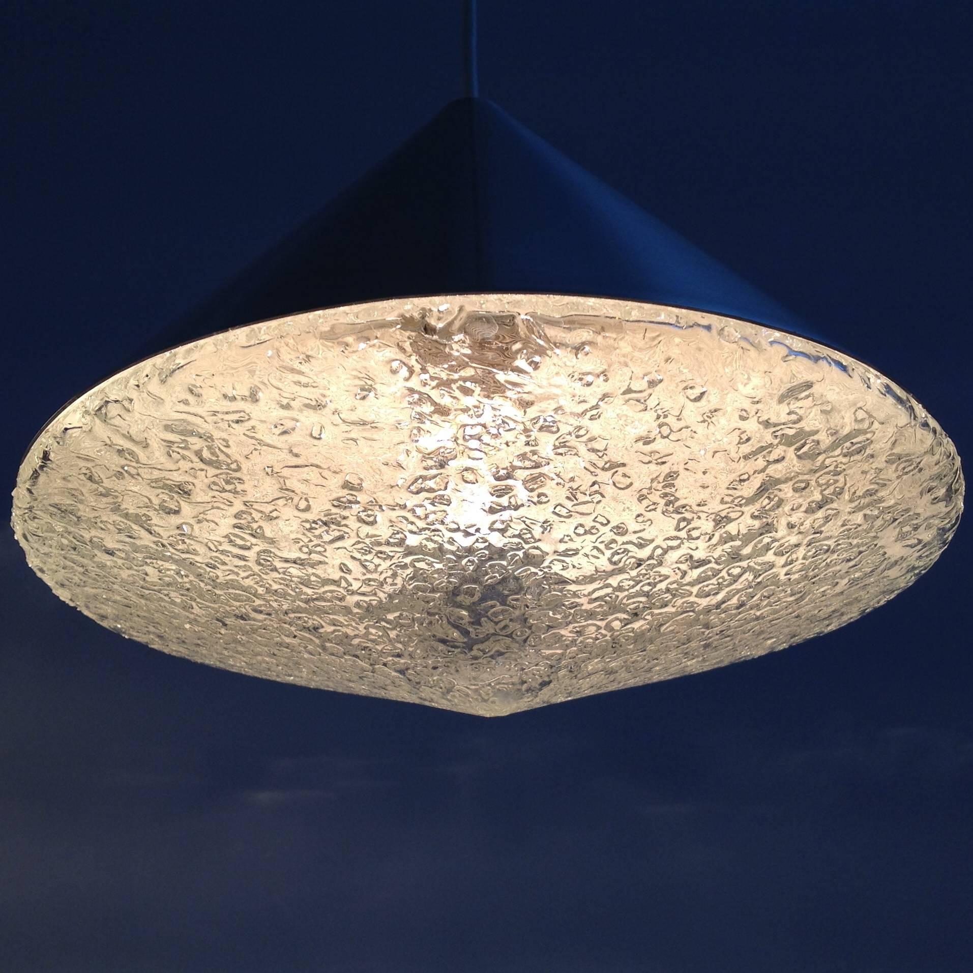Late 20th Century Three Beautiful Glass Chandeliers Cone Shape, Anno, 1970 For Sale