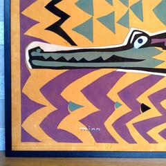 Beautiful Screen Printing on Velvet, Signed "Mipa M.Bambu" Anno 1958