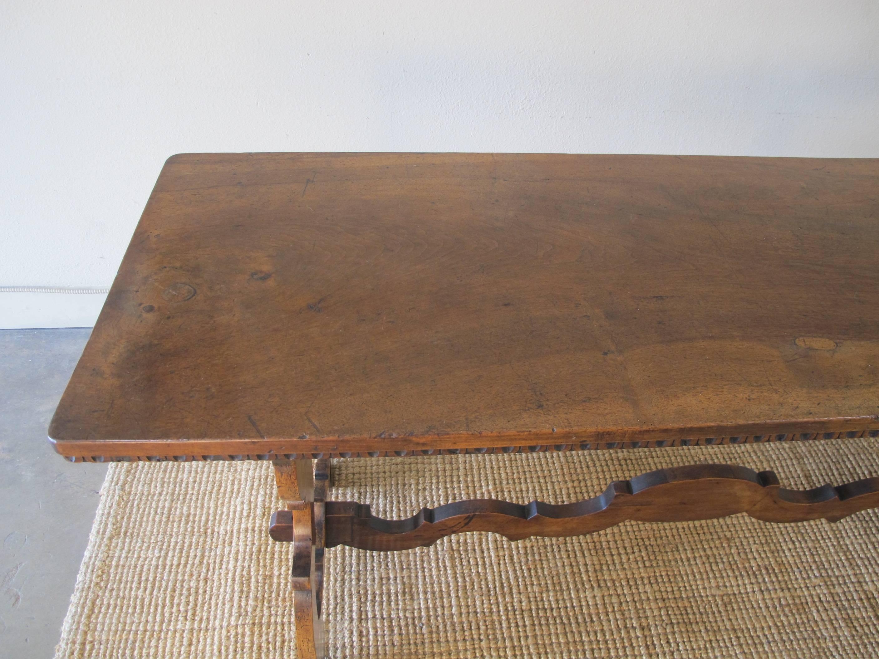 18th Century Spanish Walnut Trestle Table