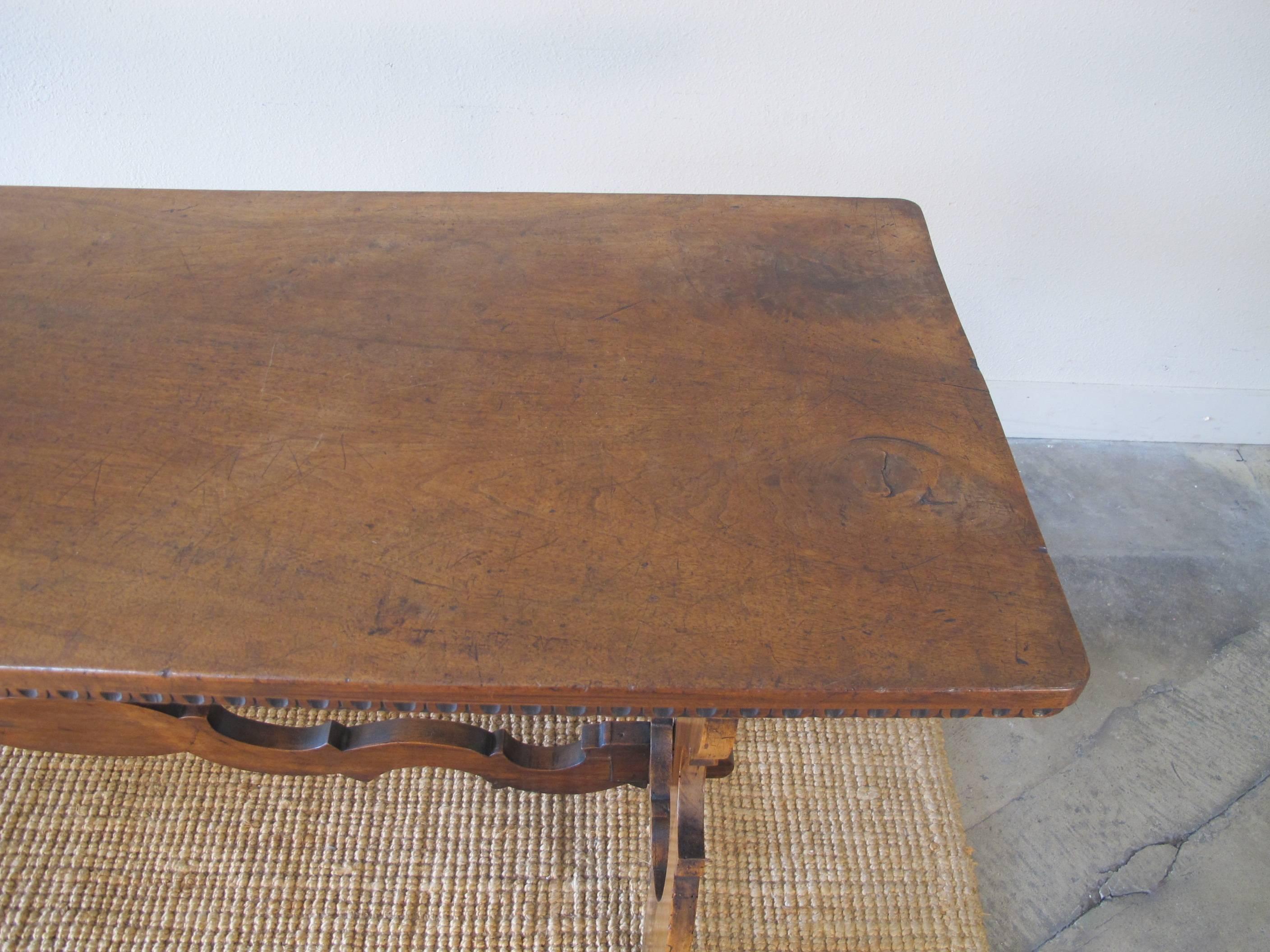 Wood Spanish Walnut Trestle Table
