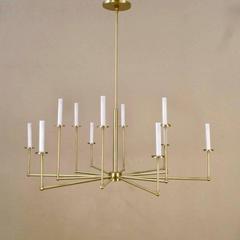 Twelve-Light Solid Brass Chandelier