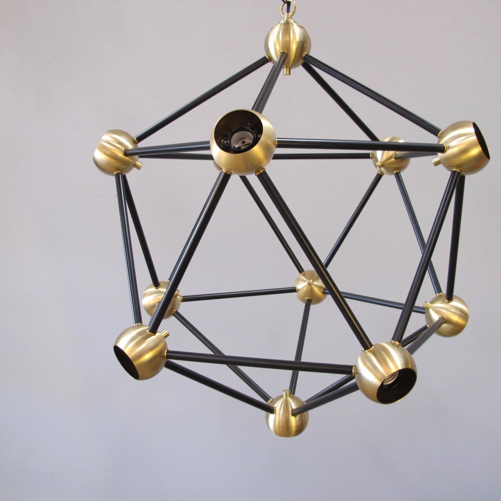 ON SALE!  Black and Brass Pendant Light For Sale 1