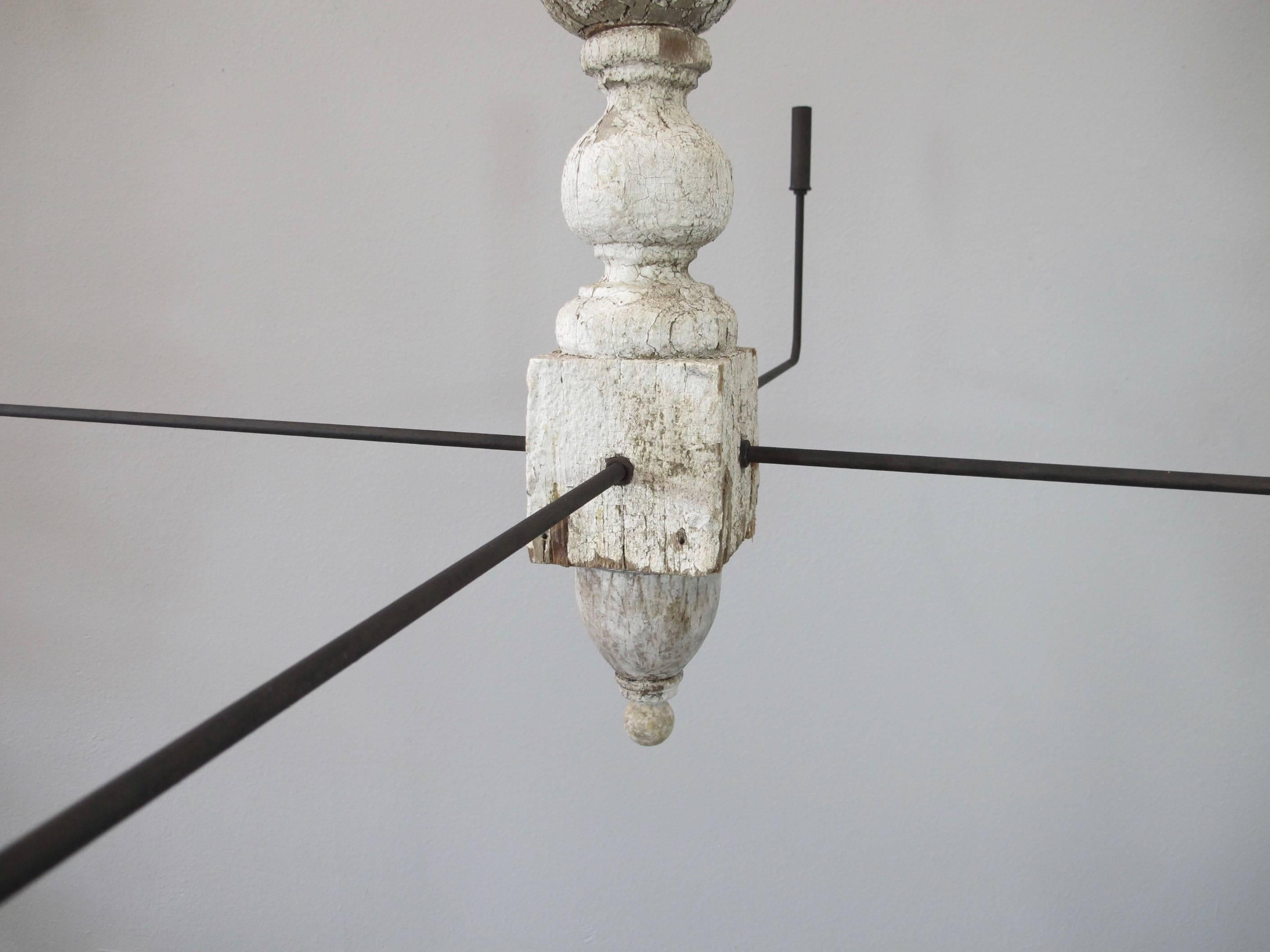 Pair of Carved Wood Chandeliers 2