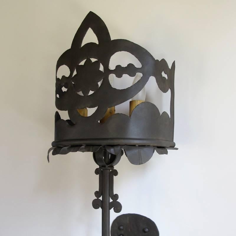 Highly Detailed Vintage Inspired Iron Sconce, set of six available. Priced for six but optional to break into pairs. Discounted price for quantity order. 3 medium base bulbs up to 60 watts/socket. UL Listed. 