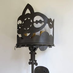 Set of Six Hand Cut Iron Sconces