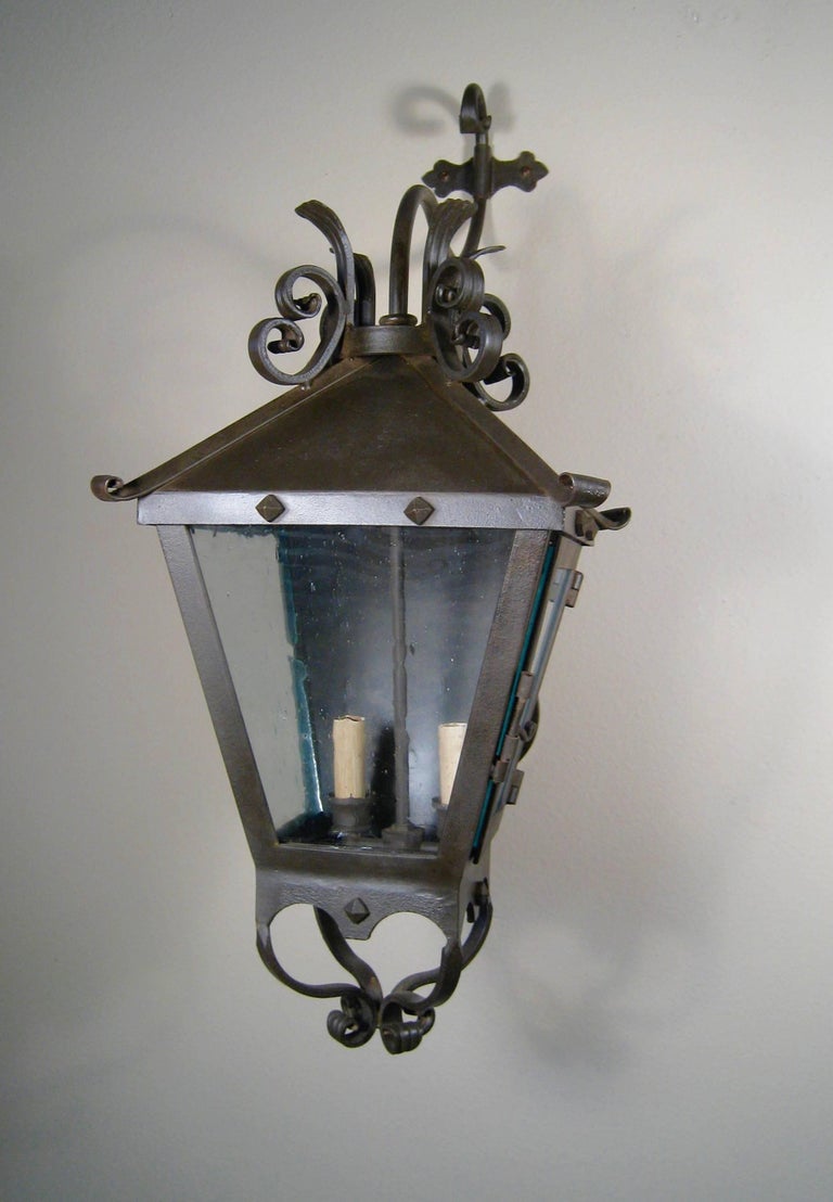 Decorative Iron Exterior Wall Lantern For Sale at 1stdibs