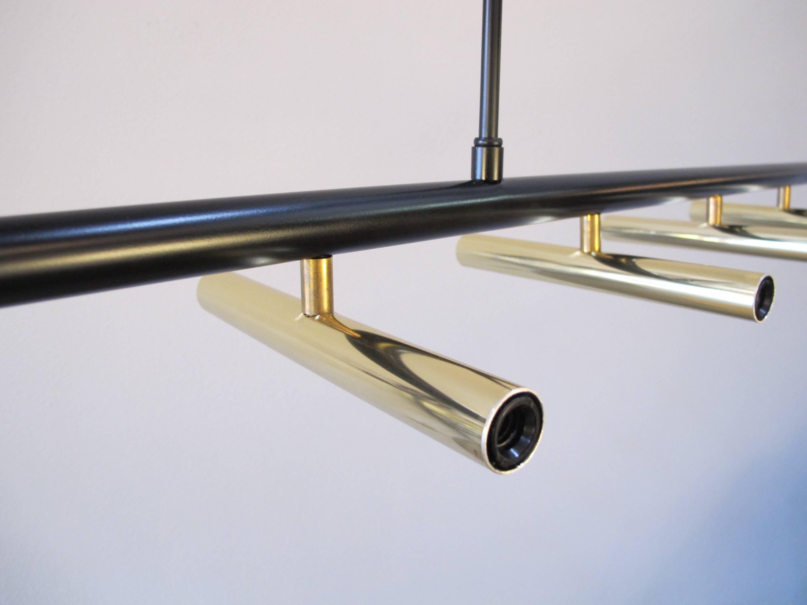 Black and Brass Linear Chandelier 1