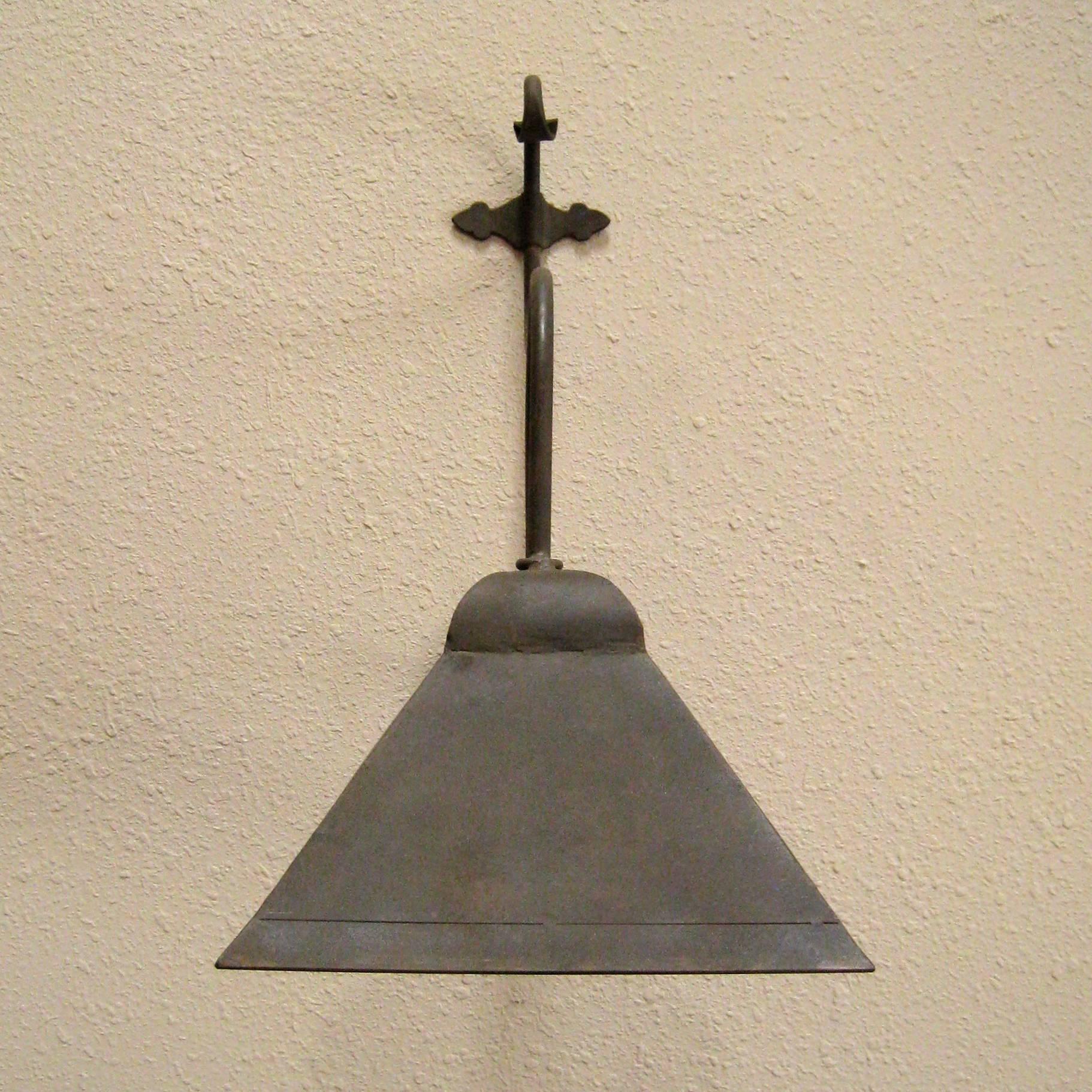American Iron Exterior Hooded Wall Sconce For Sale