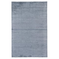 Basis Indigo Blue Solid Wool & Viscose 10x14 Feet Soft Hand-Loom Rug Carpet