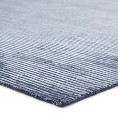Basis Indigo Blue Solid Wool & Viscose 10x14 Feet Soft Hand-Loom Rug Carpet