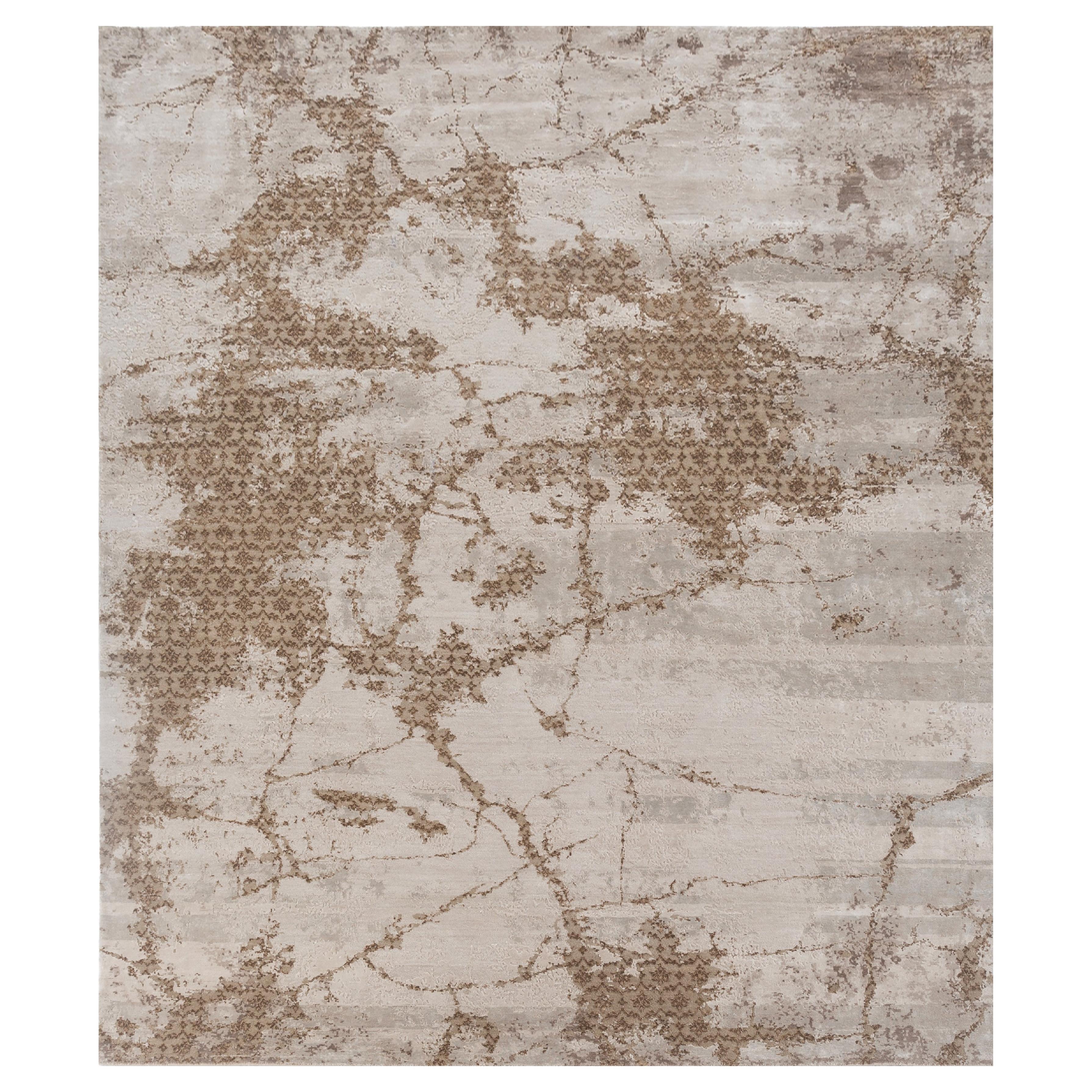 Jaipur Rugs 8x10 Feet Hand Knotted Carpet Wool And Bamboo Silk Ivory Modern Rug
