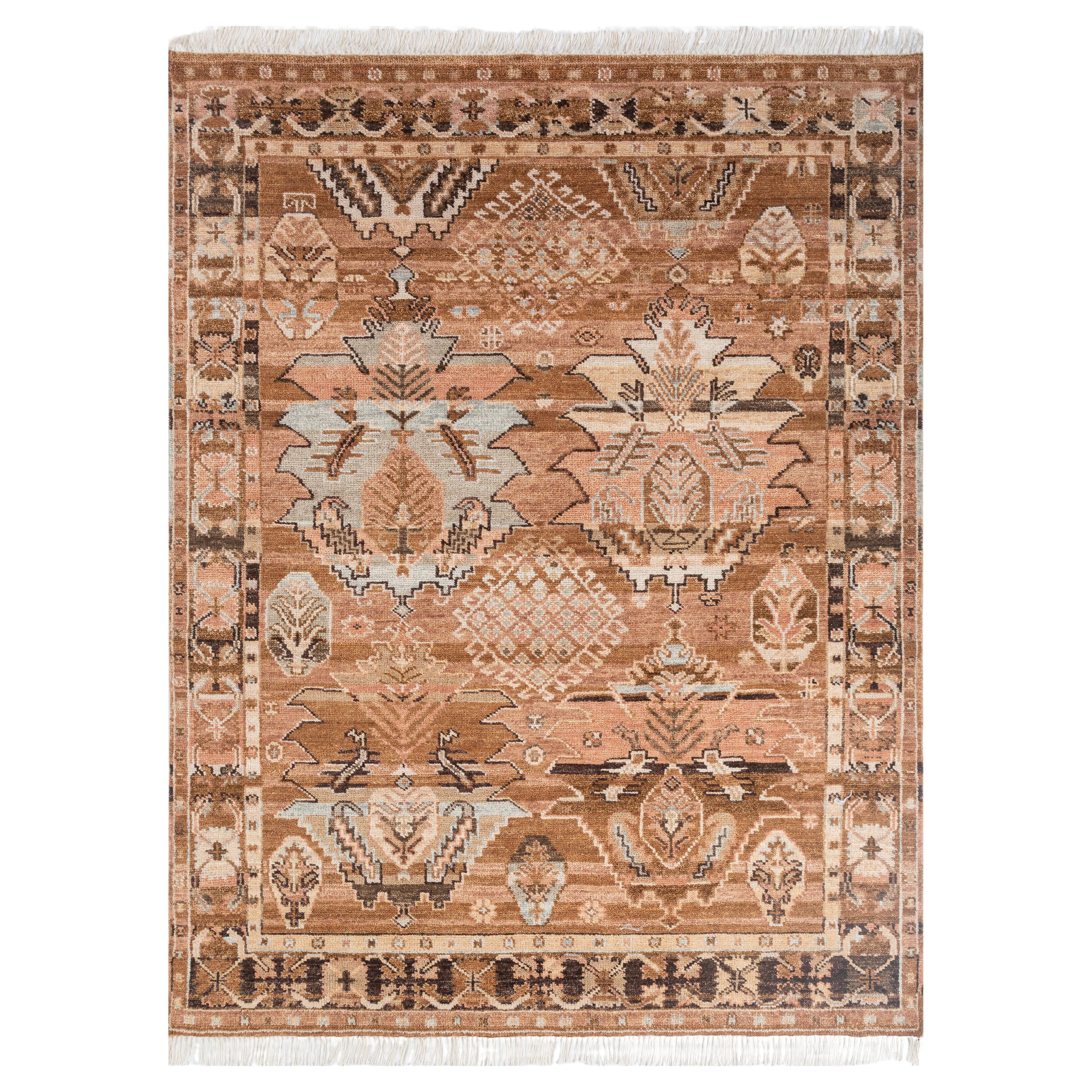 Jaipur Rugs 8x10 Piedi Tappeto annodato a mano in lana Moderno Rosso e Arancione