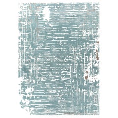 Jaipur Rugs Alfombra de Lana y Viscosa de 8x10 Pies Tejida a Mano Azul Moderna