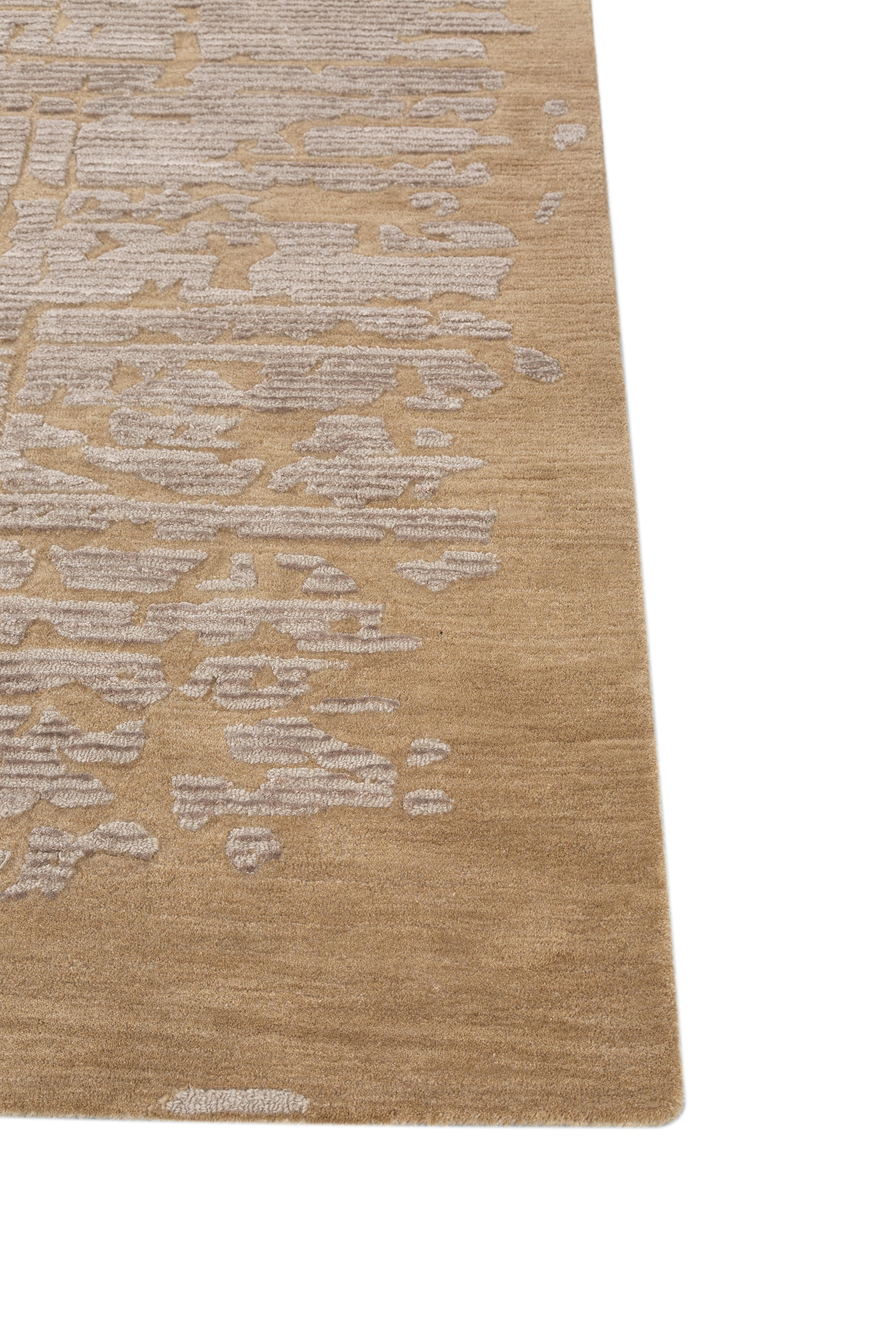 Indiano Tappeto Jaipur Rugs 8X10 Piedi Tappeto trapuntato a mano in lana e viscosa Moderno Avorio in vendita
