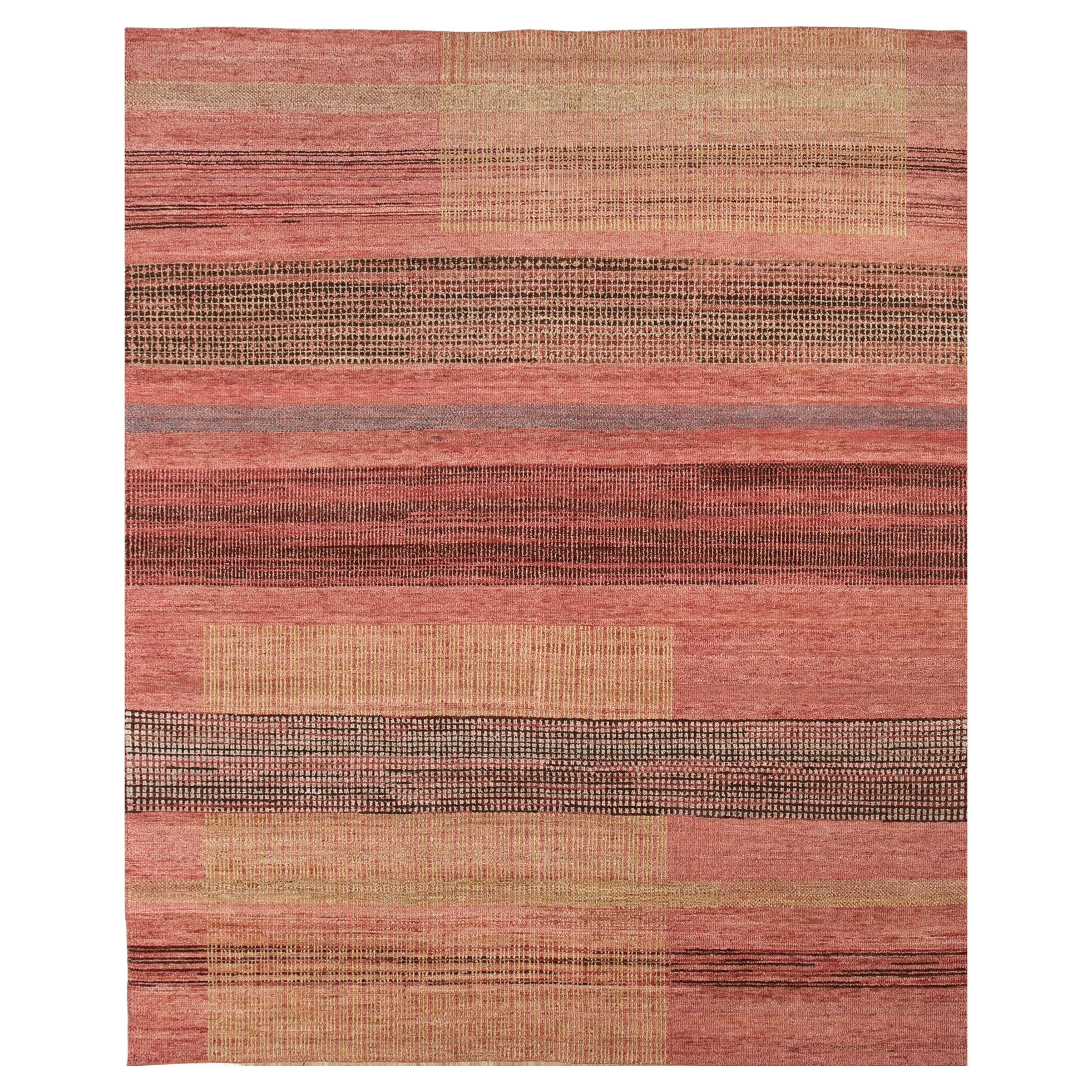 Jaipur Rugs 5X8 Piedi Tappeto annodato a mano in lana Moderno Rosso e Arancione